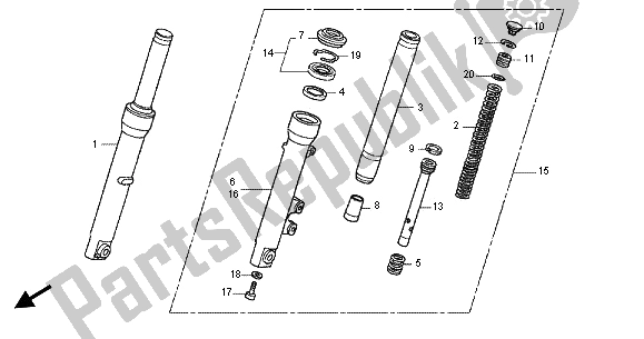 Tutte le parti per il Forcella Anteriore del Honda SH 125 2012