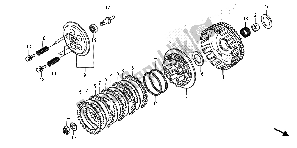 All parts for the Clutch of the Honda CRF 250L 2015