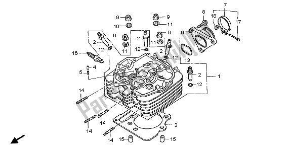 Wszystkie części do G? Owica Cylindra Honda TRX 400 EX Fourtrax 2000