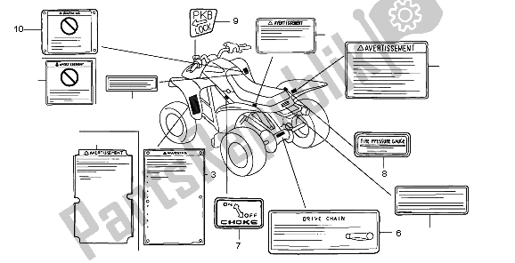 All parts for the Caution Label of the Honda TRX 300 EX Sportrax 2007