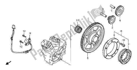 Alle onderdelen voor de Pulsgenerator En Startkoppeling van de Honda NT 700 VA 2009