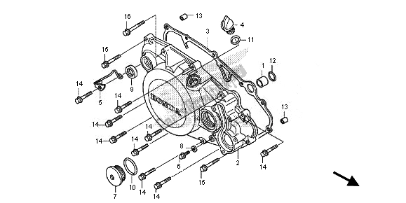 Tutte le parti per il R. Coperchio Del Carter del Honda CRF 150R SW 2014