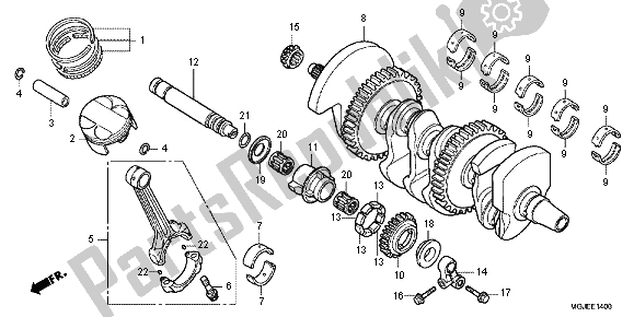 All parts for the Crankshaft-piston of the Honda CBF 1000 FA 2012