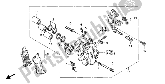 All parts for the L. Front Brake Caliper of the Honda NT 700 VA 2007