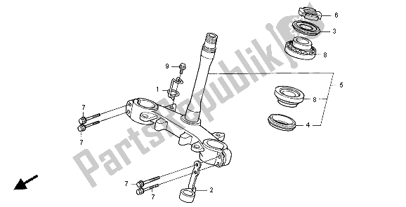 Tutte le parti per il Gambo Dello Sterzo del Honda XR 125L 2004