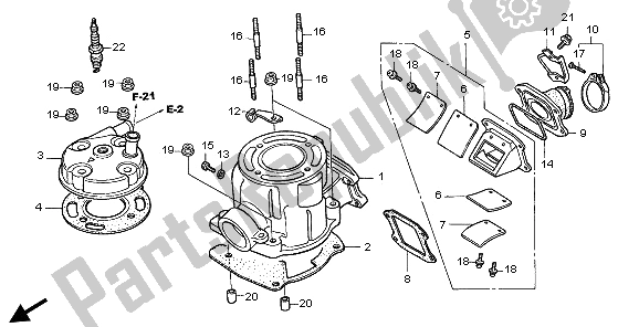 All parts for the Cylinder Head of the Honda CR 85R SW 2006