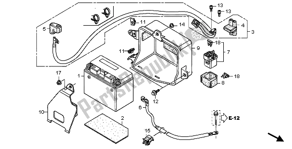 All parts for the Battery of the Honda XL 700 VA Transalp 2009