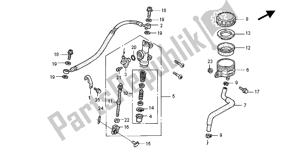 Todas las partes para Cilindro Maestro Del Freno Trasero de Honda CBR 600 FS 2001