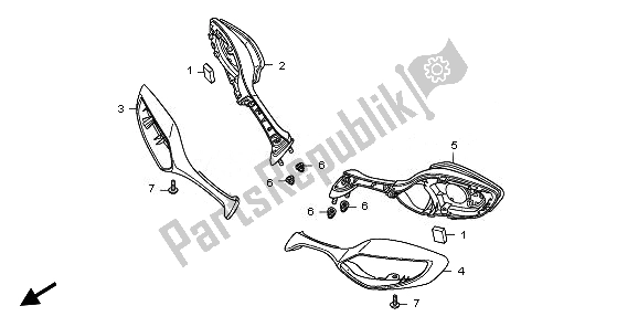 Toutes les pièces pour le Miroir Arrière du Honda CBR 1000 RR 2010