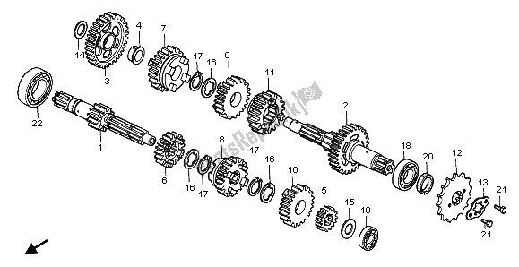 All parts for the Transmission of the Honda CMX 250C 1997