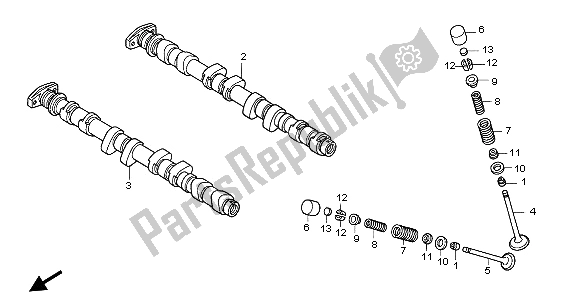 Toutes les pièces pour le Arbre à Cames Et Soupape du Honda CBR 1100 XX 2003