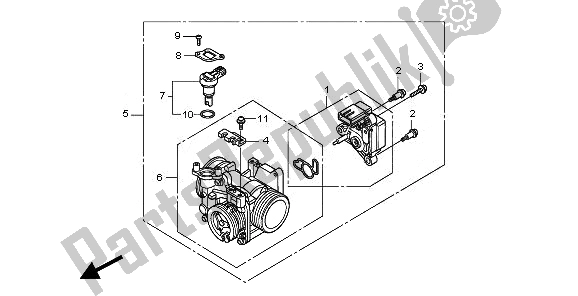 All parts for the Throttle Body of the Honda VT 750C2S 2010