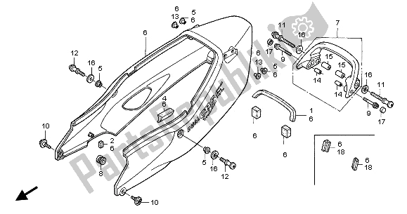 Toutes les pièces pour le Capot Arrière du Honda CBR 1100 XX 2002