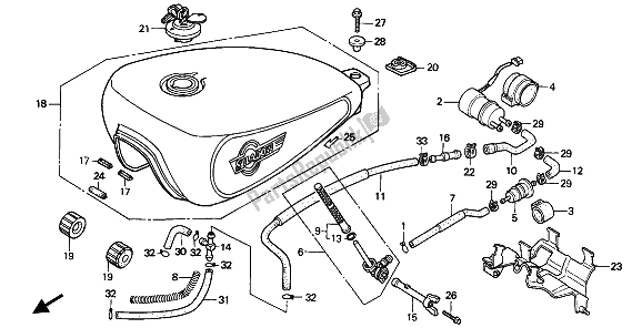 Todas las partes para Tanque De Combustible Y Bomba De Combustible de Honda VT 600C 1994