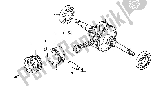 Toutes les pièces pour le Vilebrequin Et Piston du Honda PES 125R 2010