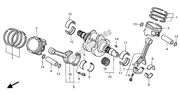 Tutte le parti per il Albero Motore E Pistone del Honda XL 1000V 2001