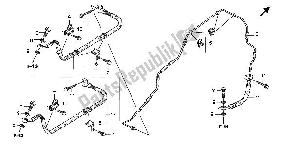 All parts for the Brake Line of the Honda VTX 1300S 2007