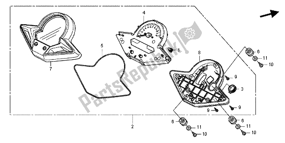 All parts for the Meter (kmh) of the Honda CBR 250R 2013