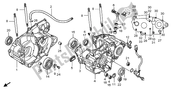 All parts for the Crankcase of the Honda CRF 450R 2007