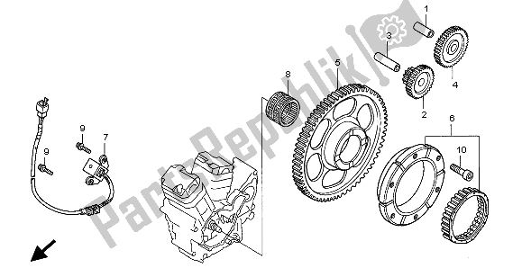 All parts for the Pulse Generator & Starting Clutch of the Honda VT 750C 1998