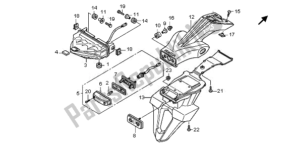 All parts for the Taillight of the Honda CB 600 FA Hornet 2011