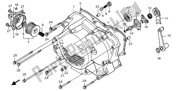 Todas as partes de Tampa Frontal Do Cárter do Honda TRX 400 FW Fourtrax Foreman 2002