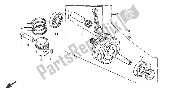 Tutte le parti per il Albero Motore E Pistone del Honda XR 125L 2005