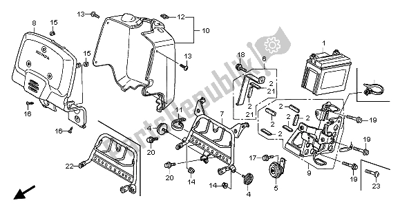 Tutte le parti per il Coperchio Anteriore E Batteria del Honda NPS 50 2007