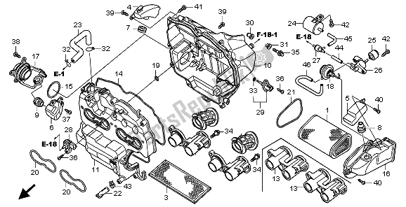 Tutte le parti per il Filtro Dell'aria del Honda CB 600F3A Hornet 2009