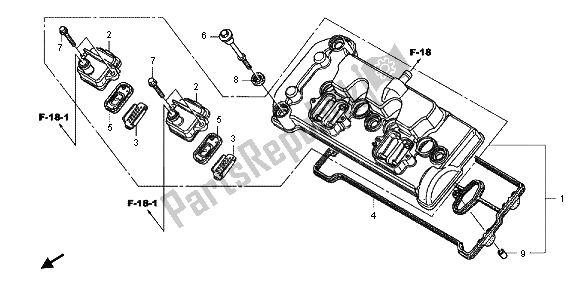 Tutte le parti per il Coperchio Della Testata del Honda CB 600F Hornet 2012