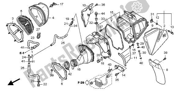 All parts for the Air Cleaner of the Honda CRF 450X 2007