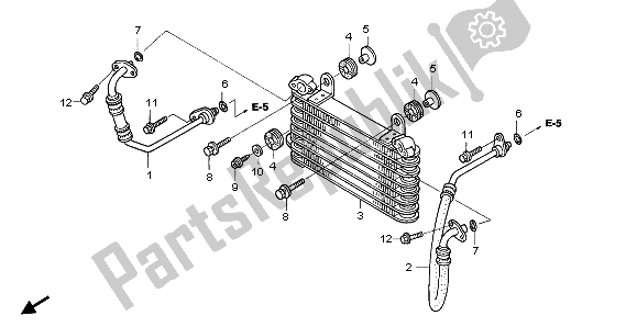 All parts for the Oil Cooler of the Honda TRX 400 FA Fourtrax Rancher AT 2004