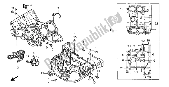 Todas las partes para Caja Del Cigüeñal de Honda ST 1100A 1998