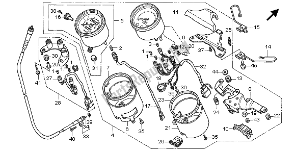 All parts for the Meter (uk) of the Honda VF 750C 1995