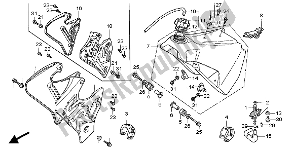 Tutte le parti per il Serbatoio Di Carburante del Honda CR 125R 1995