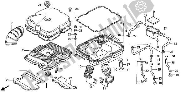 Todas as partes de Filtro De Ar do Honda NTV 650 1993