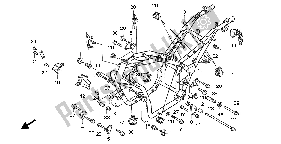 All parts for the Frame Body of the Honda VF 750C 1995