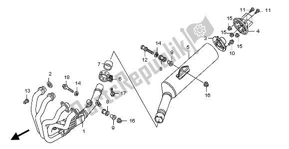 Tutte le parti per il Silenziatore Di Scarico del Honda CB 1300 2007