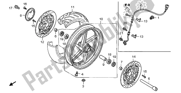 Tutte le parti per il Ruota Anteriore del Honda VFR 800A 2006