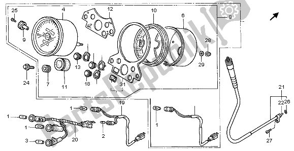 All parts for the Meter (mph) of the Honda CMX 250C 1996