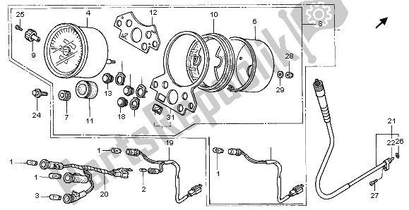 Alle onderdelen voor de Meter (mph) van de Honda CMX 250C 1996