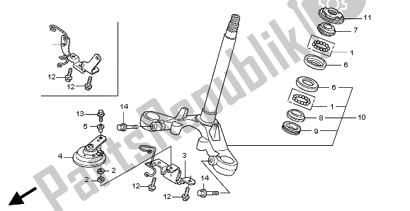 Tutte le parti per il Gambo Dello Sterzo del Honda CBR 125 RW 2006