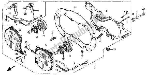 Todas as partes de Farol (eu) do Honda XRV 750 Africa Twin 1991