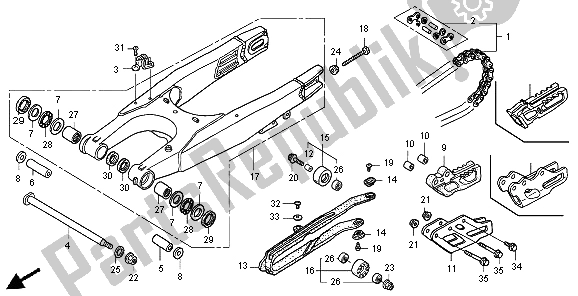 Todas las partes para Brazo Oscilante de Honda CRF 250X 2004