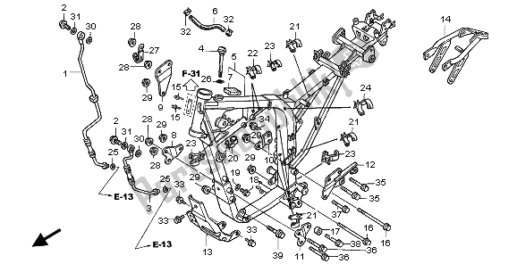 All parts for the Frame Body of the Honda FMX 650 2006