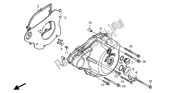 Todas as partes de Tampa Do Cárter Esquerdo do Honda CA 125 1995