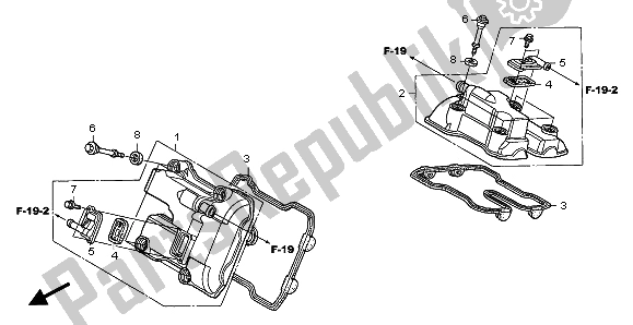 Tutte le parti per il Coperchio Della Testata del Honda XL 1000V 2007