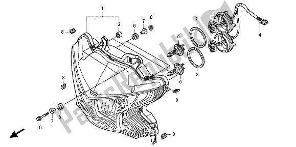 Todas las partes para Faro de Honda VFR 1200 FD 2012