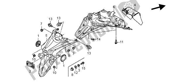 Tutte le parti per il Parafango Posteriore del Honda NSC 502 WH 2013