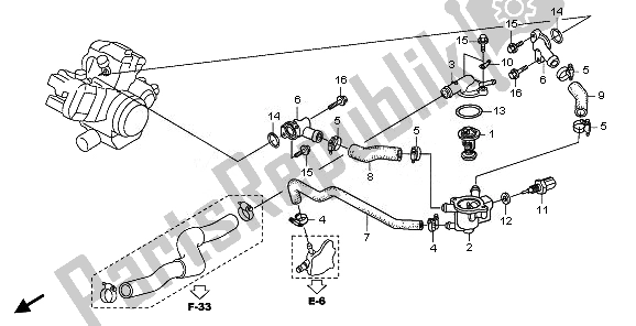 Tutte le parti per il Tubo Dell'acqua del Honda XL 1000V 2011